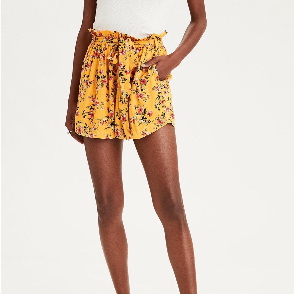 Floral Paper bag Shorts